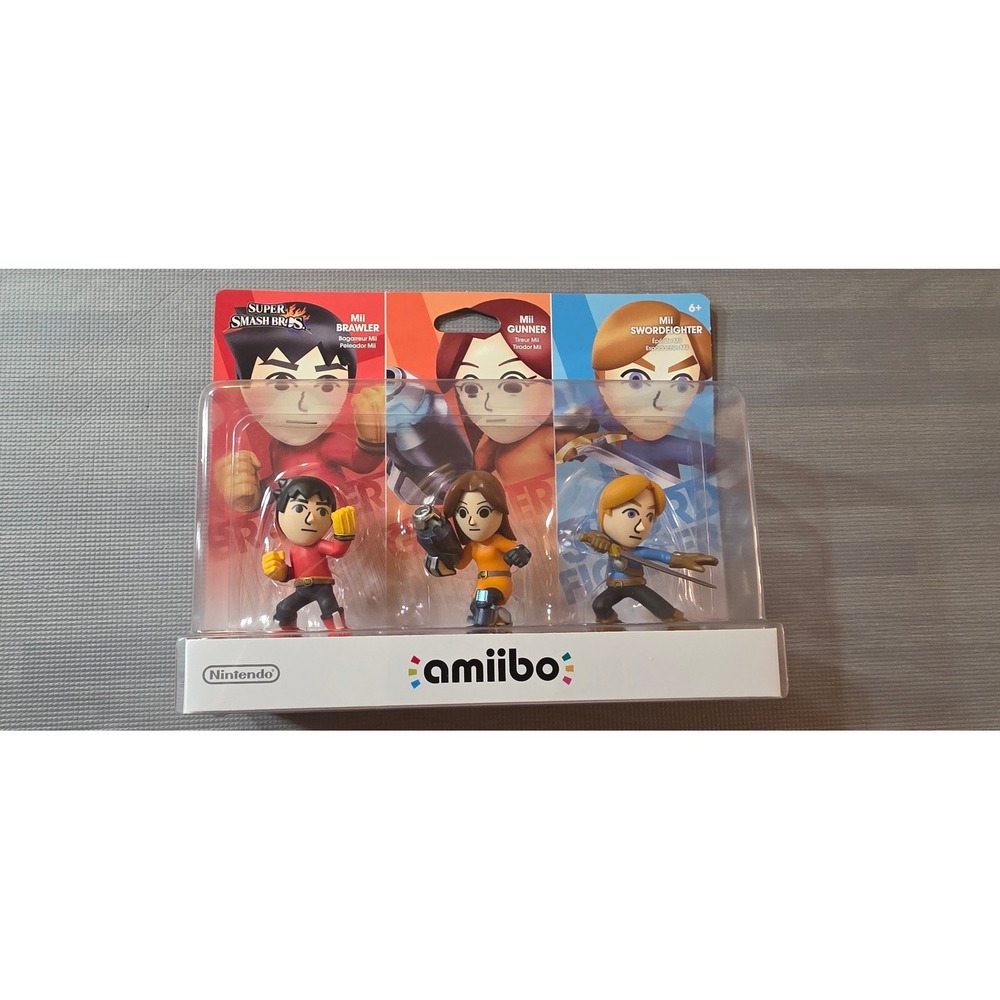 Nintendo amiibo Mii Fighters 3-Pack Super Smash Bros Brawler Gunner Swordfighter